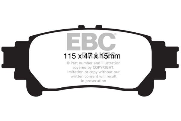 EBC 10+ Lexus RX350 3.5 (Japan) Greenstuff Rear Brake Pads - Bull Strap