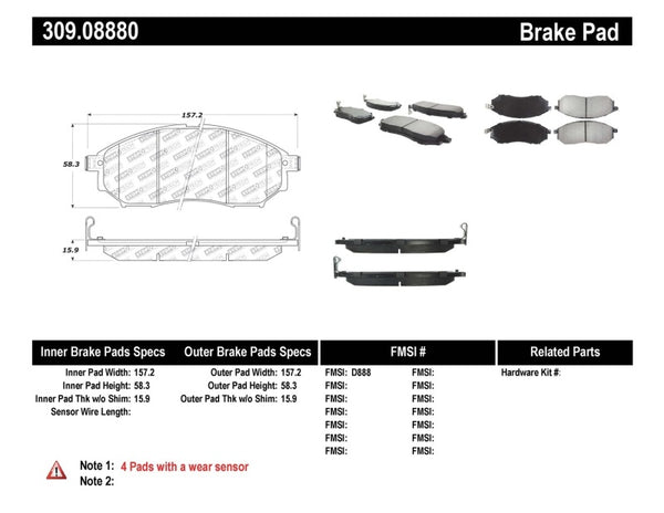 StopTech Performance 06-08 350Z w/ Std Brakes / 06-08 Infiniti G35 Front Brake Pads - Bull Strap