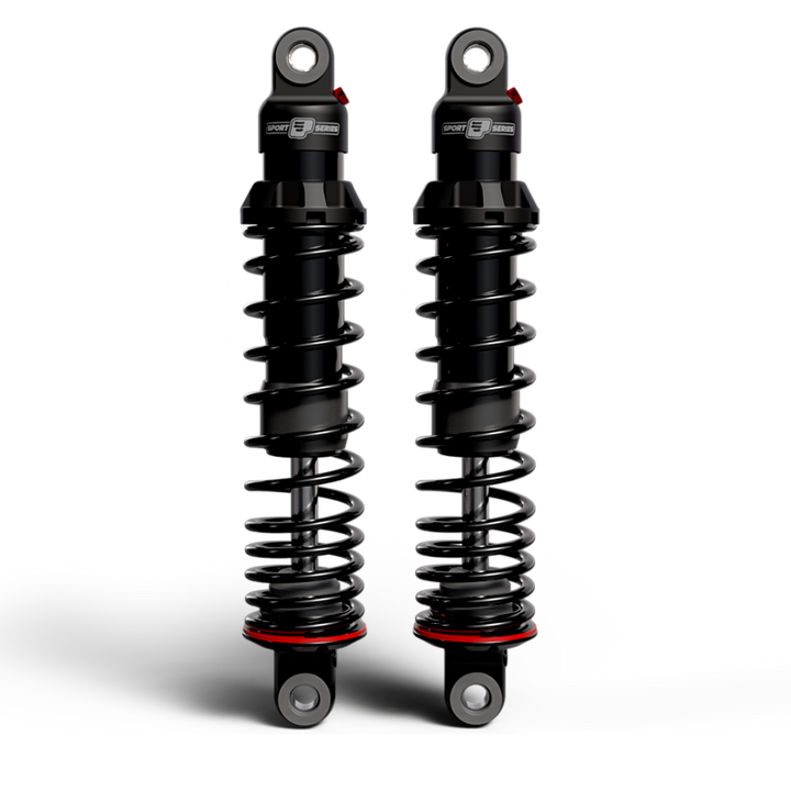 Progressive 93-24 Harley Touring 494 Series Heavy Duty Shocks 13.0in Bushing - Black - Bull Strap