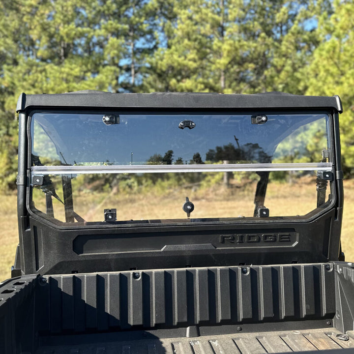 Seizmik 24+ Kawasaki Ridge Rach Rear Folding Windshield- UV - Bull Strap