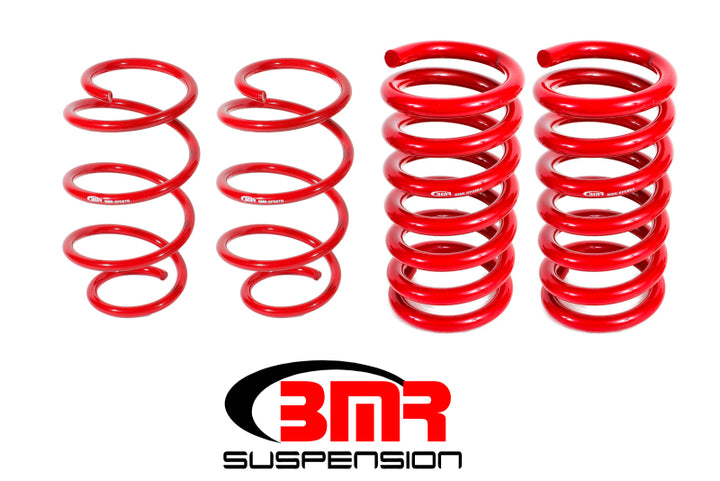 BMR 15-17 S550 Mustang Drag Version Lowering Springs (Set Of 4) - Red - Bull Strap