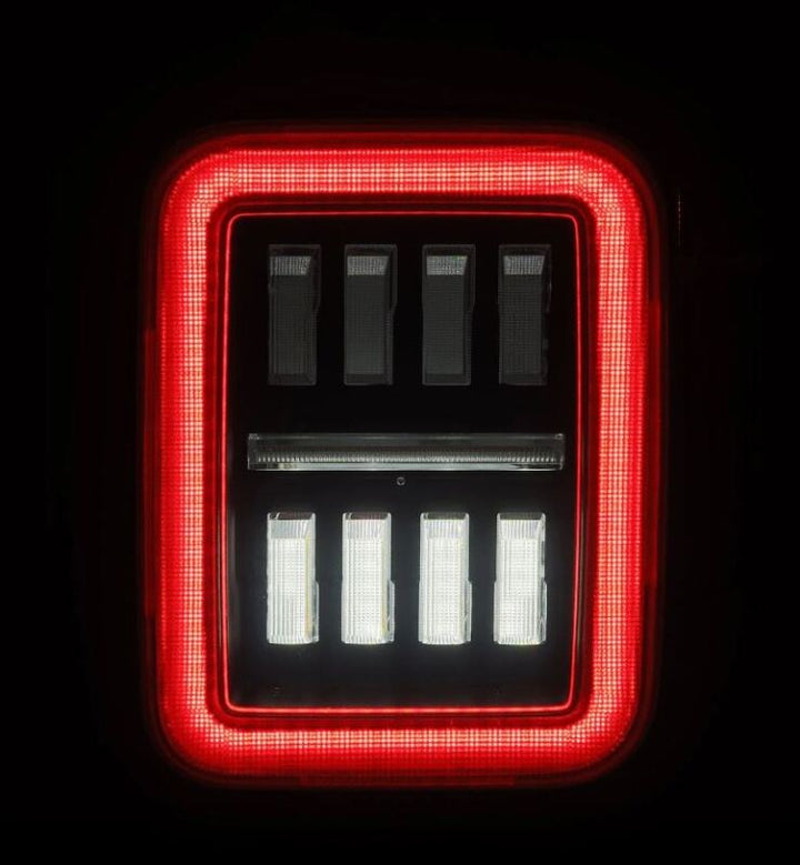 AlphaRex 19-24 Jeep Gladiator JT Nova-Series Prismatic LED Tail Lights - Alpha-Black - Bull Strap