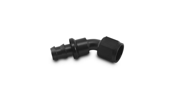 Vibrant -4AN Push-On 45 Deg Hose End Fitting - Aluminum - Bull Strap