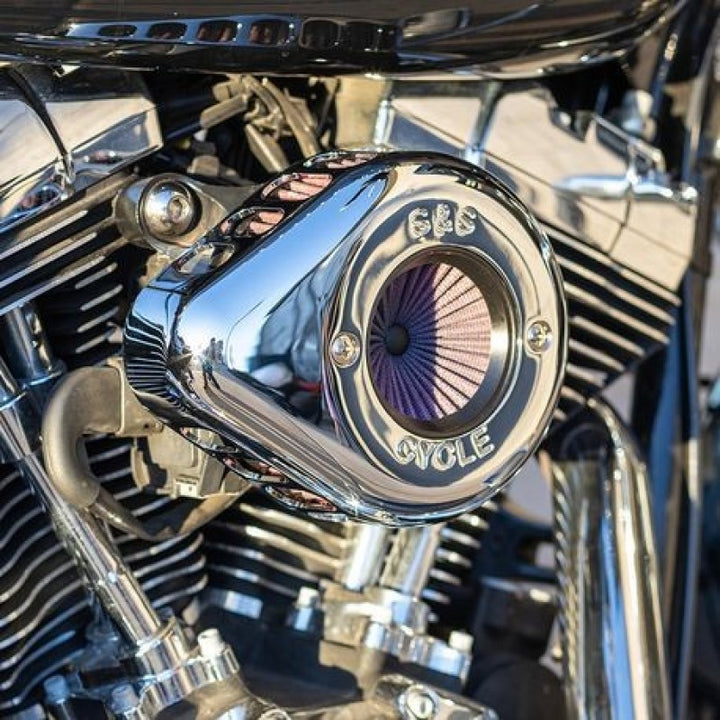 S&S Cycle 01-17 BT Stealth Air Stinger Kit w/ Chrome Teardrop - Bull Strap