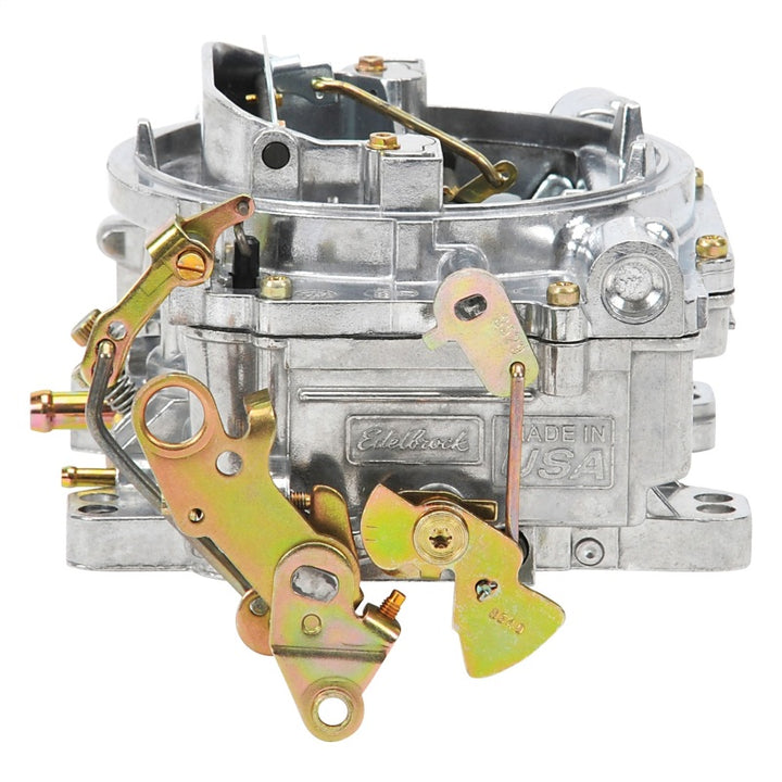 Edelbrock Carburetor Performer Series 4-Barrel 600 CFM Manual Choke Satin Finish - Bull Strap
