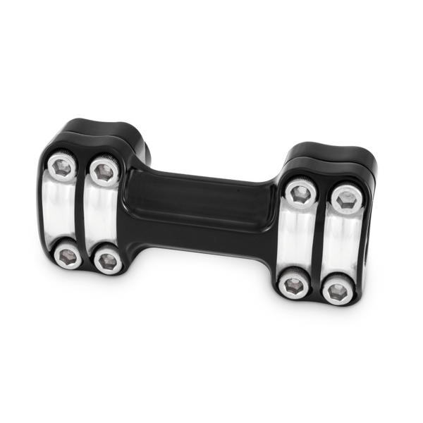Burly Brand Reaper Riser Clamp 1-1/2in Tall for 1in Bar, One Piece - Black Machined - Bull Strap