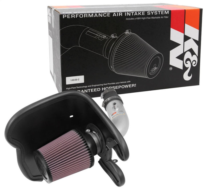 K&N 17-18 Chevy Cruze 1.4L Turbo Silver Typhoon Short Ram Intake - Bull Strap