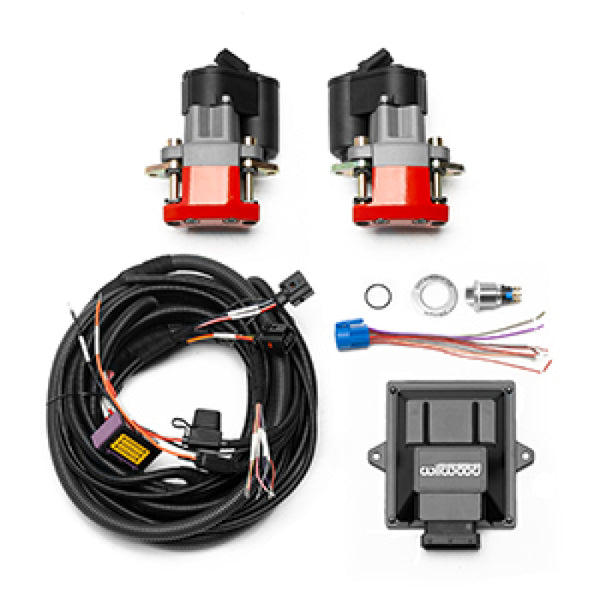 Wilwood Electronic Parking Brake Rear Retrofit Kit - 0.810in Rotor w/ Red Caliper - Bull Strap