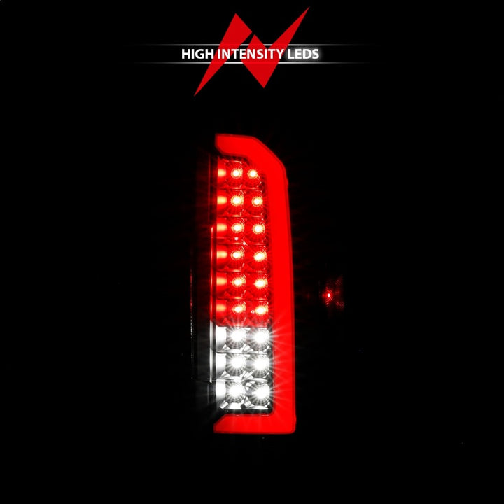ANZO 15-21 Chevrolet Colorado Full LED Tail Lights w/ Red Lightbar Black Housing Clear Lens - Bull Strap