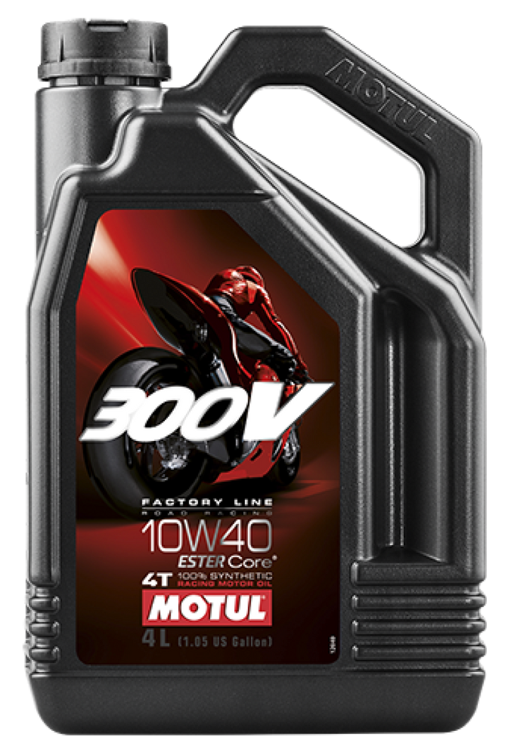 Motul 4L Synthetic-ester 300V Factory Line Road Racing 10W40 - Bull Strap