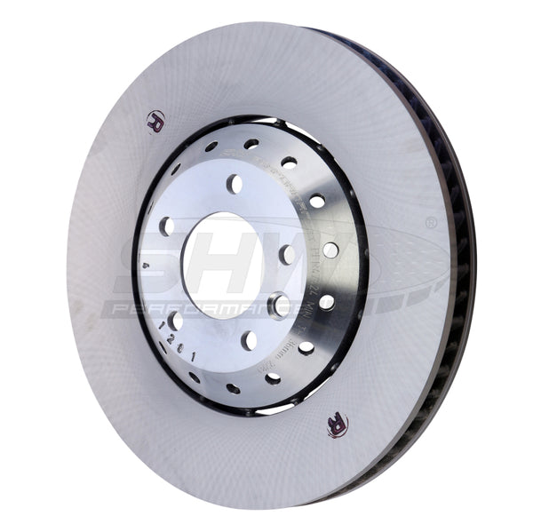 SHW 15-18 Porsche Cayenne GTS w/19in Wheel w/o Ceramics Right Frt Smooth LW Brake Rotor(95835140450) - Bull Strap