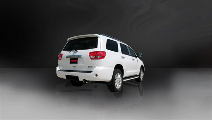 Corsa 2008-2017 Toyota Sequoia 5.7L V8 Touring Cat-Back Exhaust w/Black 4in Tip - Bull Strap