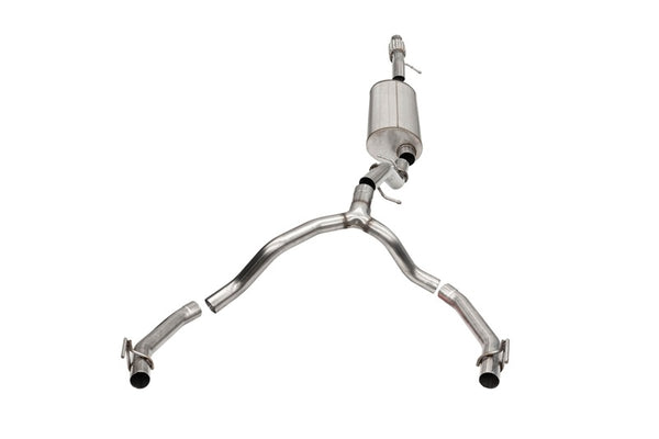 Corsa 21-25 Cadillac Escalade 6.2L Dual Rear 3.5/2.75in Sport Cat-Back Exhaust Uses FactoryBezels - Bull Strap