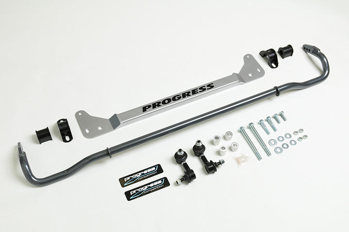 Progress Tech 96-00 Honda Civic Rear Sway Bar (22mm - Adjustable) Incl Bar Brace and Adj End Links - Bull Strap