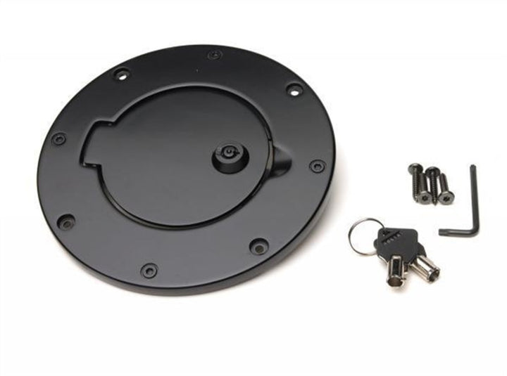 Rampage 1997-2006 Jeep Wrangler(TJ) Billet Style Gas Cover - Black - Bull Strap