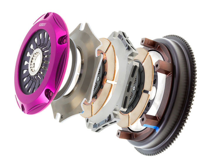 Exedy 1999-2002 Nissan Skyline GTR L6 Hyper Twin Cerametallic Clutch Sprung Center Disc Pull Type - Bull Strap