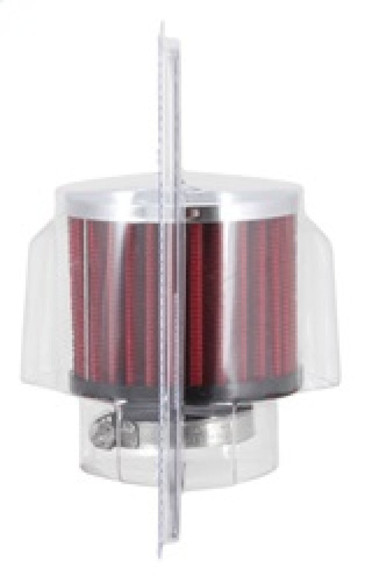 K&N 1.375 inch ID 3 inch OD 2.5 inch H Clamp On Crankcase Vent Filter - Bull Strap