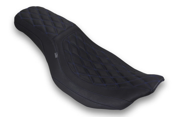 Mustang 23-25 HD Dble Diamond Low Squareback CVO Road Glide (ST), Rd Glide and Str Glide Black/SB - Bull Strap