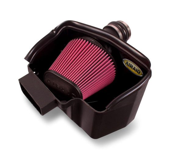 Airaid 10-13 Ford Taurus SHO/Flex 3.5L Turbo MXP Intake System w/ Tube (Dry / Red Media) - Bull Strap