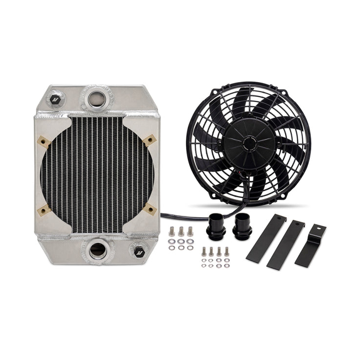 Mishimoto Universal Drag Race Performance Aluminum Radiator - Natural - Bull Strap