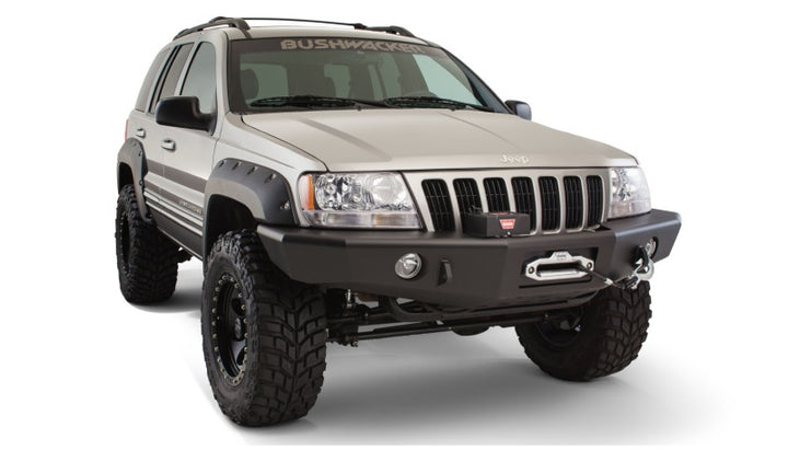 Bushwacker 99-04 Jeep Grand Cherokee Cutout Style Flares 4pc - Black - Bull Strap