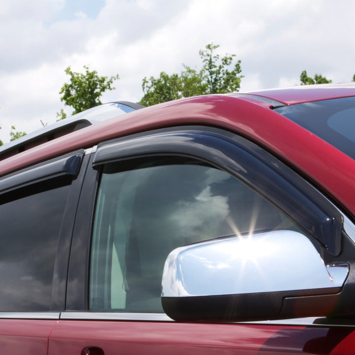 AVS 22-23 Toyota Tundra CrewMax Ventvisor Outside Mount Window Deflectors 4pc - Smoke - Bull Strap