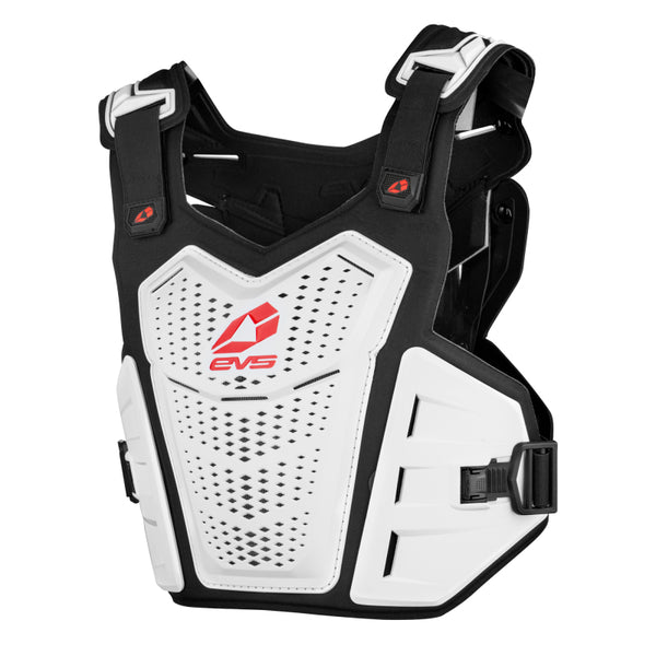 EVS F1 Roost Deflector White/Red - Small/Medium - Bull Strap