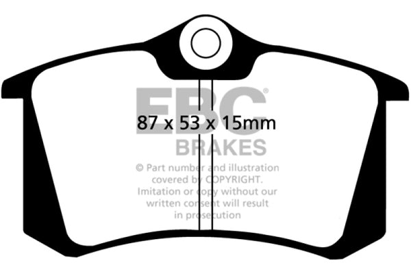 EBC 10-13 Audi A3 2.0 TD Redstuff Rear Brake Pads - Bull Strap