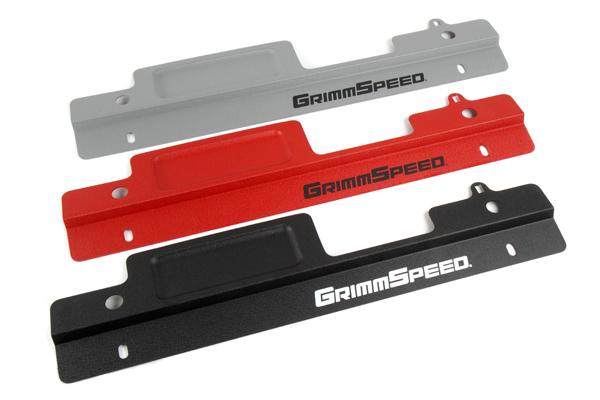 GrimmSpeed 02-07 Subaru Impreza/WRX / 04-07 STI Radiator Shroud w/Tool Tray - Black - Bull Strap