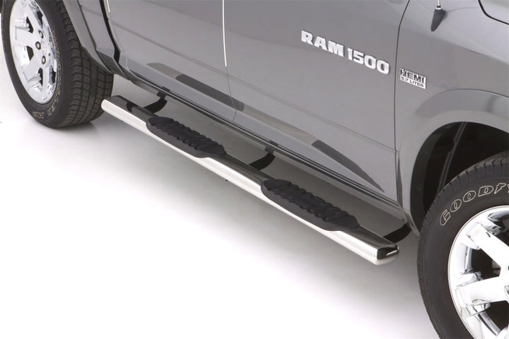 Lund 10-17 Dodge Ram 2500 Crew Cab 5in. Oval Straight SS Nerf Bars - Polished - Bull Strap