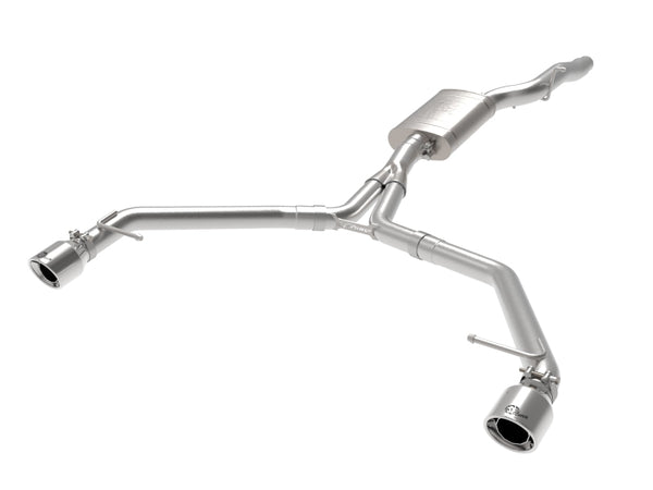 aFe MACH Force-Xp 13-16 Audi Allroad L4 SS Axle-Back Exhaust w/ Polished Tips - Bull Strap
