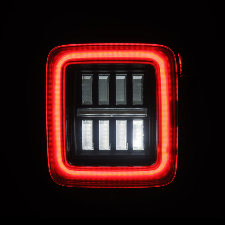 AlphaRex 18-23 Jeep Wrangler JL NOVA Prismatic LED Taillights Black-Red - Bull Strap