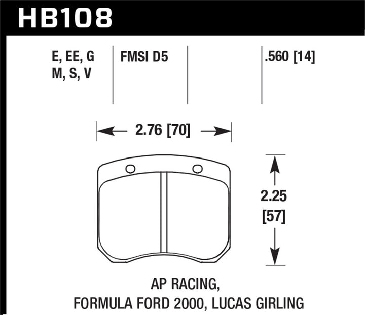 Hawk AP Racing 14mm Blue 9012 Race Brake Pads - Bull Strap