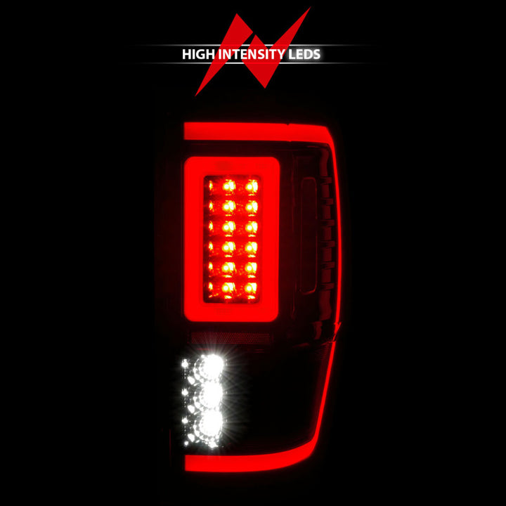 ANZO 19-22 Ford Ranger Full LED Taillights w/ Lightbar Sequential Signal Black Housing/Clear Lens - Bull Strap