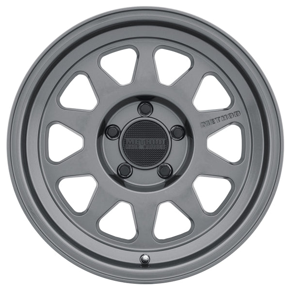 Method MR316 18x9 +18mm Offset 5x150 110.5mm CB Gloss Titanium Wheel - Bull Strap