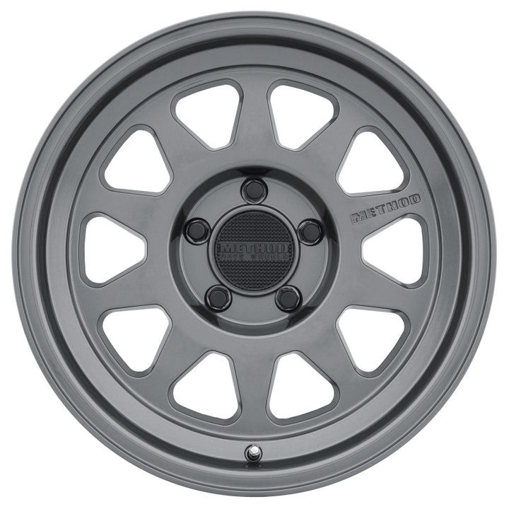 Method MR316 18x9 +18mm Offset 5x150 110.5mm CB Gloss Titanium Wheel - Bull Strap