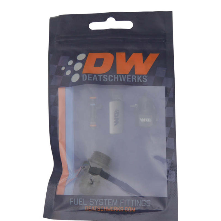 DeatschWerks 6AN ORB Male to 6AN Male Flare Adapter (Incl O-Ring) - Anodized Matte Black - Bull Strap