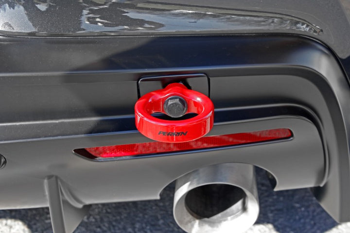PERRIN 20-25 Toyota Supra Tow Hook Kit (Rear) - Red - Bull Strap