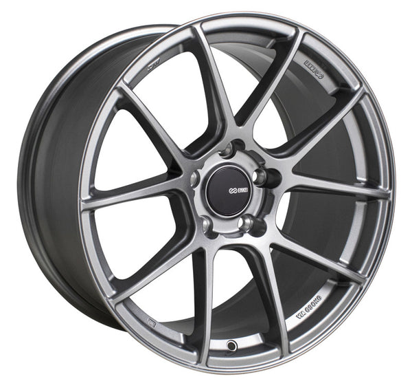 Enkei TS-V 18x8.5 5x120 38mm Offset 72.6mm Bore Storm Grey Wheel - Bull Strap