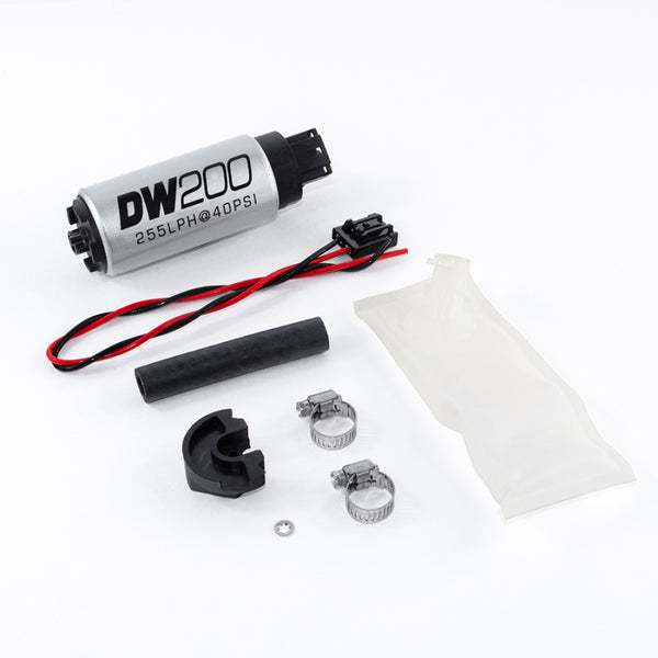 DeatschWerks 94+ Nissan 240sx/Silvia S14/S15 255 LPH DW200 In-Tank Fuel Pump w/ Install Kit - Bull Strap