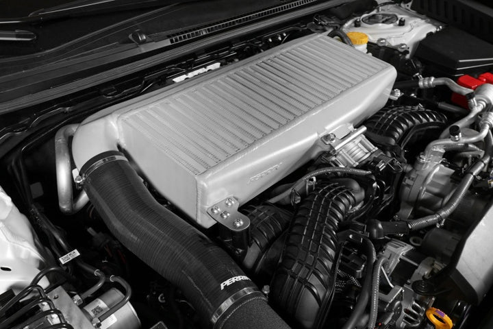 PERRIN 22-25 Subaru WRX / 19-25 Ascent / 20-25 Outback & Legacy Turbo Top Mount Intercooler - Silver - Bull Strap