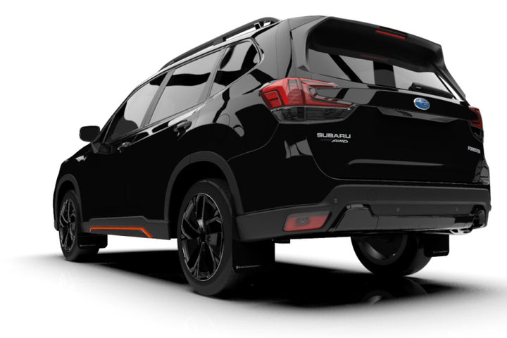 Rally Armor 19-21 Subaru Forester Black UR Mud Flap w/ Grey Logo - Bull Strap