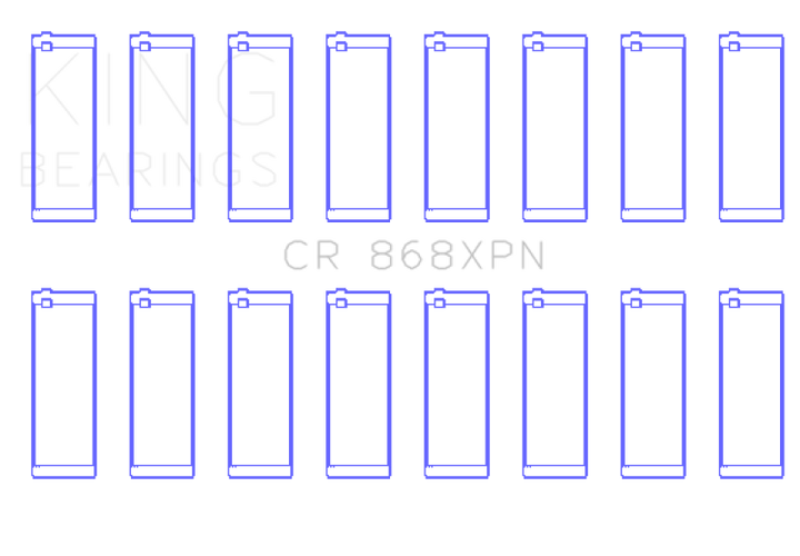 King Engine Bearings Ford Prod V8 4.6L/5.4L (Size 0.026) Performance Rod Bearing Set - Size +0.026mm - Bull Strap