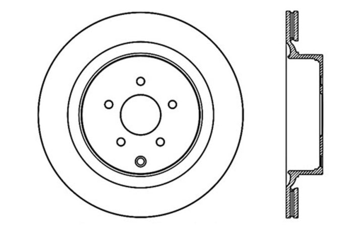 StopTech 09 Infiniti FX50 SportStop Slotted & Drilled Rear Left Rotor - Bull Strap