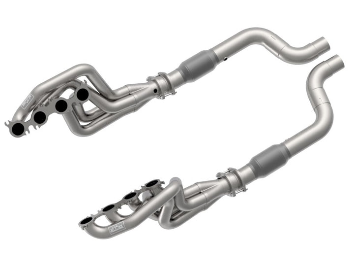 Kooks 2020 Mustang GT500 5.2L 2in x 3in SS Headers w/GREEN Catted Connection Pipe - Bull Strap