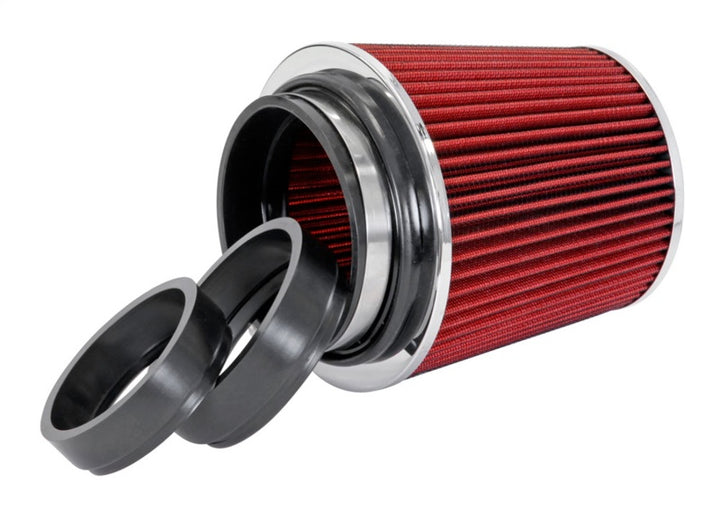 Spectre Adjustable Conical Air Filter 5-1/2in. Tall (Fits 3in. / 3-1/2in. / 4in. Tubes) - Red - Bull Strap
