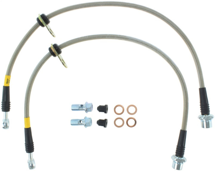 StopTech 92-01 Toyota Camry Stainless Steel Rear Brake Lines - Bull Strap