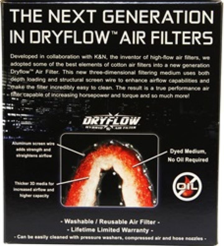 AEM 3.25 in DRY Flow Short Neck 5 in Element Filter - Bull Strap