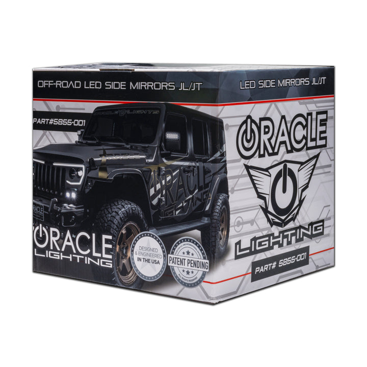 Oracle Lighting LED Off-Road Side Mirrors for Jeep Wrangler JL / Gladiator JT - Bull Strap