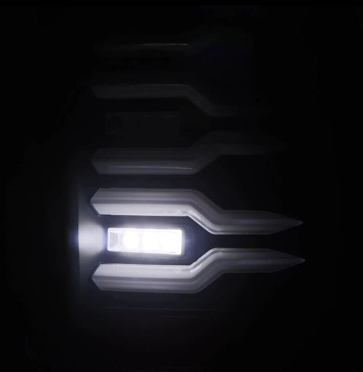 AlphaRex 07-14 Chevrolet Silverado 1500/2500HD/3500HD Luxx-Series LED Tail Lights Blk w/Smoked Lens - Bull Strap